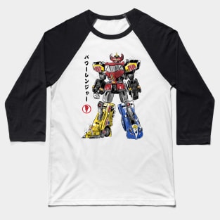 Mighty Morphin Megazord sumi e Baseball T-Shirt